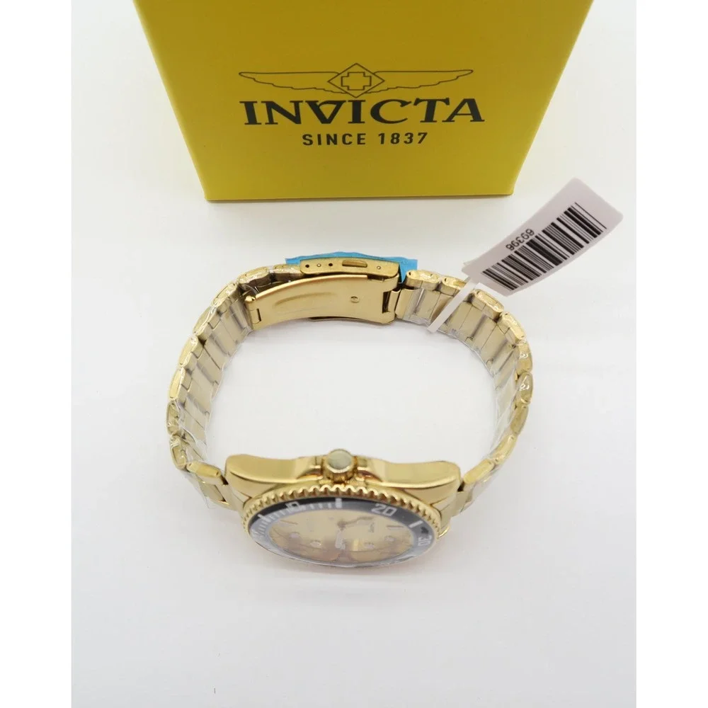 Invicta Pro Diver Vitreos Mens Watch 42mm Gold Tone Stainless Steel 69396 New